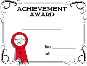 Achievement Award for Boss's Day
