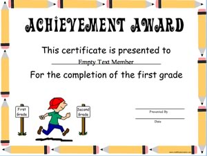 Achievement first to second certificate
