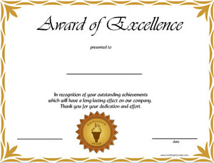 Award of Excellence - Boss's Day