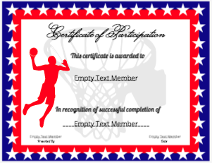 Certificate of Participation 02 - Basketball