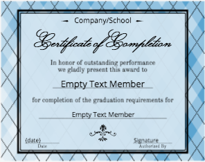 Certificate of Completion - Business