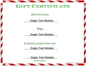 Christmas Gift Certificate