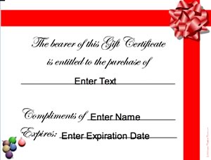 Christmas Gift Certificates