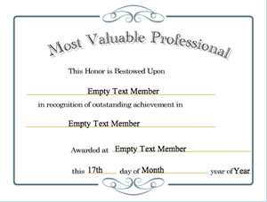 Most Valuable Professional Certificate image