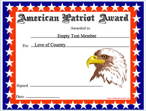Patriot Award - For Love of Country