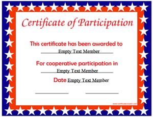 Patriotic-Participation certificate image