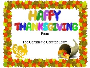 Happy Thanksgiving from the Certificate Creator Team