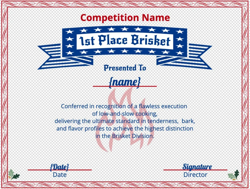 BBQ competition brisket placement award